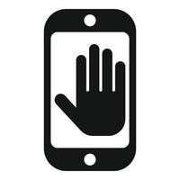 Phone palm scan icon simple vector. Rec tone data vector