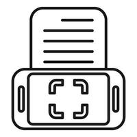 Scan online document icon outline vector. Data check vector