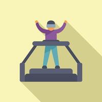 Person play on vr platform icon flat vector. Social simulation vector