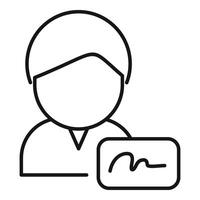 Handwriting identification icon outline vector. Access approve vector