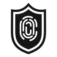 Secured fingerprint icon simple vector. Security software vector