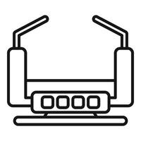 Cyber platform icon outline vector. Person vr gaming vector
