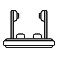 Vr platform stand icon outline vector. Social game tech vector
