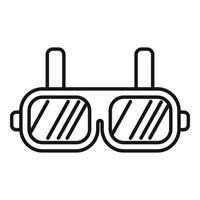 Cinematic vr glasses icon outline vector. Cyber game future vector