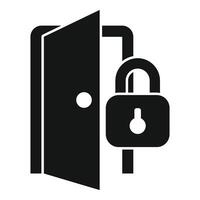 Door lock stop theft icon simple vector. Alarm security vector