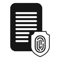 Document fingerprint access icon simple vector. Individual registration vector