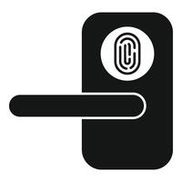 Fingerprint door lock icon simple vector. Access approve vector