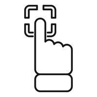 Touch finger support icon outline vector. Recognition voice vector