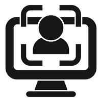 Scan face print icon simple vector. System security vector