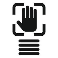 Palm scan privacy icon simple vector. Bio scan vector