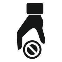 Hand stop theft icon simple vector. Secure robbery vector