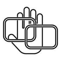 Smart palm scanning icon outline vector. Social system vector