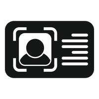 Id card recognition icon simple vector. Individual detect vector