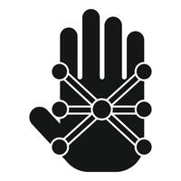 Point palm scanning icon simple vector. Voice verification vector