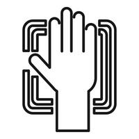 Scan palm hand icon outline vector. Automatic identity vector