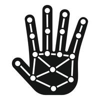 Biometric palm scanning icon simple vector. System board vector