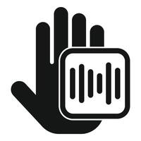 Rec palm scanning icon simple vector. Smart automatic vector