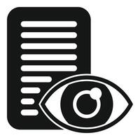 Eye check document icon simple vector. Scan signature vector