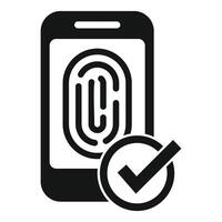 Phone access fingerprint icon simple vector. Scan human privacy vector