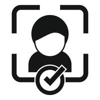 Approved access person icon simple vector. Data human vector