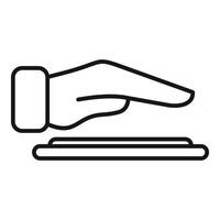 Scan hand palm icon outline vector. Individual identification vector