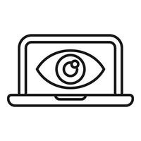 Secured guard eye laptop icon outline vector. Stop theft vector