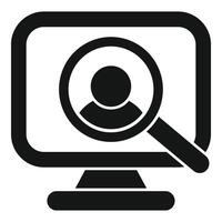 Access computer person icon simple vector. Scan check data vector