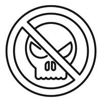 Stop dos attack icon outline vector. Secured hacker vector