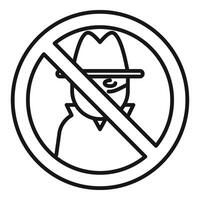 Stop online hacker icon outline vector. Robbery intrusion vector