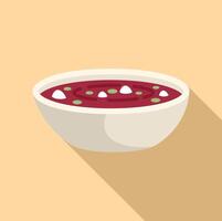 Cream soup icon flat vector. Food dinner time vector