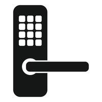 Digital locked door icon simple vector. Prevent robbery vector