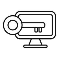 Locked monitor hacker icon outline vector. Robbery secure vigilant vector