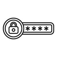 Password access icon outline vector. Best security level vector