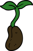 cartoon doodle of a seedling png