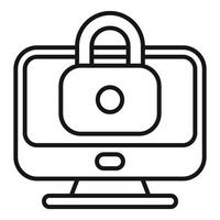 Lock online secure icon outline vector. Hacker software vector