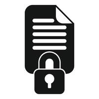 Secured locked document icon simple vector. Illegal protection vector