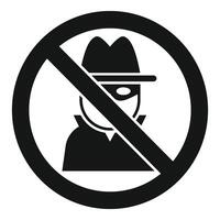 Stop online hacker icon simple vector. Robbery intrusion vector