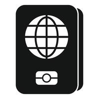 Biometric passport icon simple vector. Individual signature vector