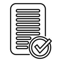Approved document id icon outline vector. Check individual vector