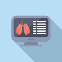 Lungs examination icon flat vector. Scan mri lab vector