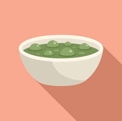 Boiling cream soup icon flat vector. Dinning gastronomy