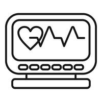 Heart rate monitor icon outline vector. Inspection resonance vector