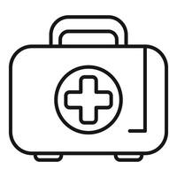 First aid kit icon outline vector. Machine wellness patient vector