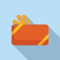 Christmas gift box icon flat vector. Closed offer parcel vector