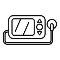 Pulse device examination icon outline vector. Check test vector