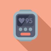 Diagnosis smartwatch icon flat vector. Lab machine procedure vector