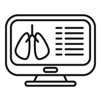 Lungs examination icon outline vector. Scan mri lab vector