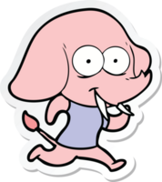 sticker of a happy cartoon elephant png