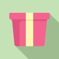 Card gift box icon flat vector. Offer party vector
