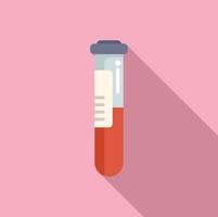 sangre prueba tubo icono plano vector. revisión clínico cuerpo vector